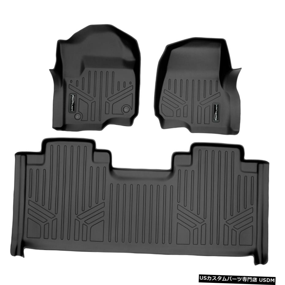 Floor Mat Smartlinerフロアマットブラック2017-20F-250 F-350スーパーデューティバケットシート Smartliner Floor Mats Black for 2017-20 F-250 F-350 Super Duty Bucket Seats