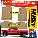 Floor Mat ハスキーライナーウェザービーター2007-13シボレーシルバラードエクステンデッドキャブフロアマットTAN Husky Liners Wea...
