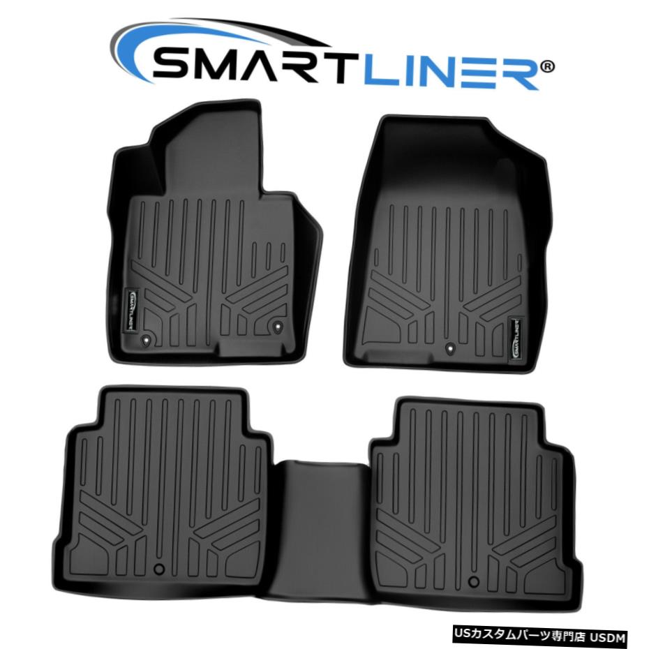Floor Mat SMARTLINERフロアマットライナーブラックセット2015-2019ソナタ/ 2016-2020オプティマ SMARTLINER Floor Mats Liners Black Set For 2015-2019 Sonata / 2016-2020 Optima