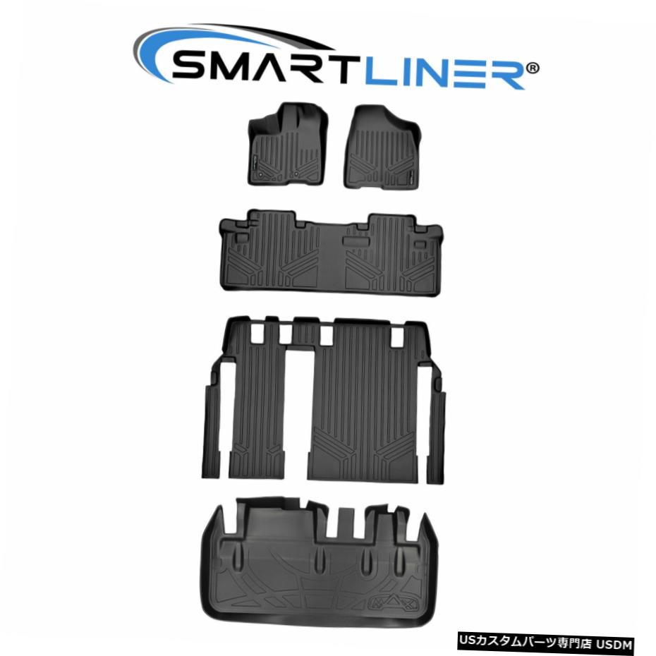 Floor Mat SMARTLINERフロアマットカーゴライナーセットブラック2011-2012シエナ8乗客 SMARTLINER Floor Mats Cargo Liner Set Black For 2011-2012 Sienna 8 Passenger