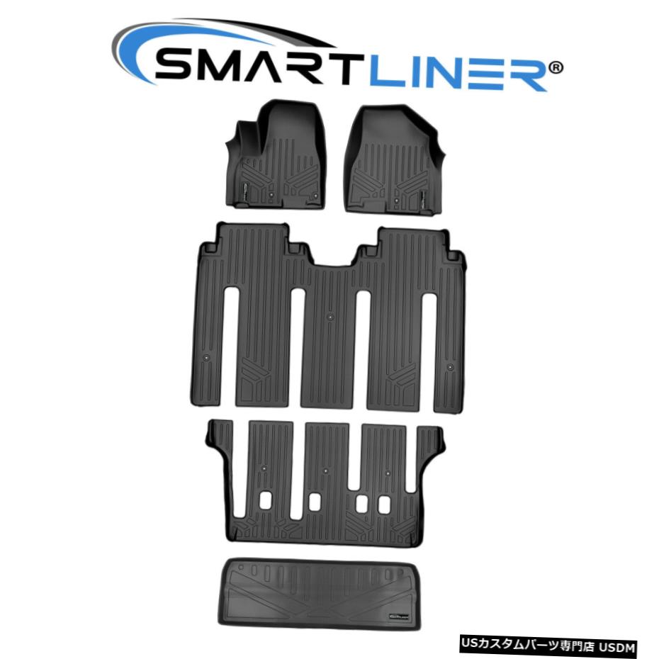 Floor Mat SMARTLINERեޥåȥ饤ʡåȥ֥å15-21Kia Sedona SXL 7 SMARTLINER Floor Mats Cargo Liner Set Black For 15-21 Kia Sedona SXL 7 Passenger