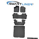 Floor Mat 2016-21パイロット7乗客用のカスタムフロアマット3列とカーゴライナーセットブラック Custom Floor Mats 3 Rows ...