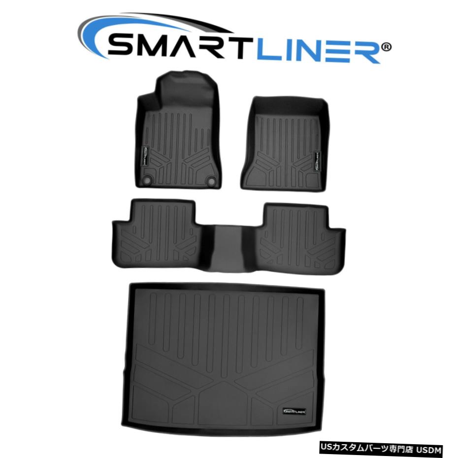 Floor Mat SMARTLINER 2列ブラックフロアマットセット＆2014-20メルセデスGLA用カーゴライナーセット SMARTLINER 2 Row Black Floor Mat Set & Cargo Liner Set for 2014-20 Mercedes GLA