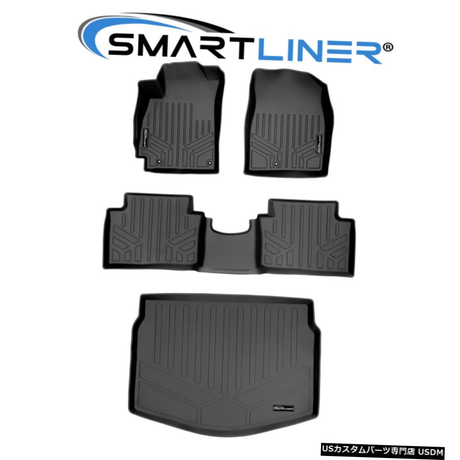 Floor Mat SMARTLINERフロアマットカーゴライナーセットブラック2019-2021ヒュンダイベロスター SMARTLINER Floor Mats Cargo Liner Set Black for 2019-2021 Hyundai Veloster