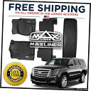 Floor Mat MaxLinerカスタムオールウェザー1st2nd /カーゴフロアマットブラック2015-2020エスカレード MaxLiner Custo...