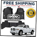 Floor Mat MAXFLOORMATフロント&リアフロアライナーマットセットブラック2010-2018ラムクワッドキャブ MAXFLOORMAT Fron...