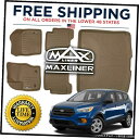 Floor Mat MaxLinerカスタム全天候型1st2 / Cargo Floor Mats Tan for 2013-20 Ford Escape Ma...