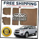 Floor Mat MaxLiner All Weather 1st 2nd / Cargo Floor Mat Set Tan for 2010-11 Equ...