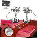 クロームメッキ フィット07-18ジープラングラーJKJKUフードキャッチレトロフロントフードロックラッチクローム Fit 07-18 Jeep Wrangle...