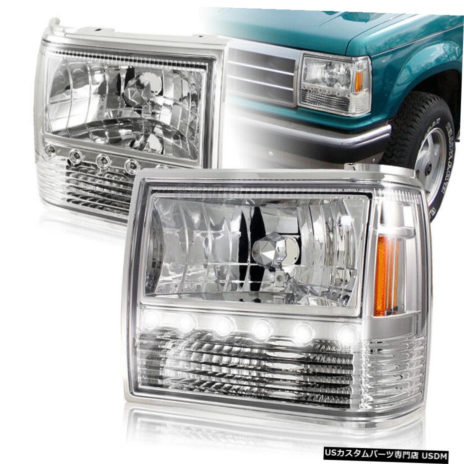 For 1991-1994 Ford Explorer 1-Piece Chrome Housing LED HeadLights+Bumper+Cornerカテゴリクロームメッキ状態新品メーカーFord車種Explorer発送詳細送料一律 1000円（※北海道、沖縄、離島は省く）商品詳細輸入商品の為、英語表記となります。 Condition: New Brand: Up_Gear_Performance Warranty: Yes Manufacturer Part Number: 4-HL-FDEPL83LCY-2-A Instruction: Not Included Interchange Part Number: Aftermarket Replacement Bolt On ABS Plastic LED: 6 LED Placement on Vehicle: Front, Left, Right Housing: Chrome Surface Finish: Chrome Housing Daytime Running Light LED DRL UPC: Does Not Apply状態：新品ブランド：Up_Gear_Performance保証：はいメーカー部品番号：4-HL-FDEPL83LCY-2-A指示：含まれていません交換部品番号：ABSプラスチックのアフターマーケット交換ボルトLED：6 LED車両への配置：正面、左、右ハウジング：クローム表面仕上げ：クロームハウジングデイタイムランニングライトLED DRL UPC：適用されません※以下の注意事項をご理解頂いた上で、ご購入下さい※■海外輸入品の為、NC・NRでお願い致します。■商品の在庫は常に変動いたしております。ご購入いただいたタイミングと在庫状況にラグが生じる場合がございます。■商品名は英文を直訳で日本語に変換しております。商品の素材等につきましては、商品詳細をご確認くださいませ。ご不明点がございましたら、ご購入前にお問い合わせください。■フィッテングや車検対応の有無については、基本的に画像と説明文よりお客様の方にてご判断をお願いしております。■取扱い説明書などは基本的に同封されておりません。■取付並びにサポートは行なっておりません。また作業時間や難易度は個々の技量に左右されますのでお答え出来かねます。■USパーツは国内の純正パーツを取り外した後、接続コネクタが必ずしも一致するとは限らず、加工が必要な場合もございます。■商品購入後のお客様のご都合によるキャンセルはお断りしております。（ご注文と同時に商品のお取り寄せが開始するため）■お届けまでには、2〜3週間程頂いております。ただし、通関処理や天候次第で遅れが発生する場合もございます。■商品の配送方法や日時の指定頂けません。■大型商品に関しましては、配送会社の規定により個人宅への配送が困難な場合がございます。その場合は、会社や倉庫、最寄りの営業所での受け取りをお願いする場合がございます。■大型商品に関しましては、輸入消費税が課税される場合もございます。その場合はお客様側で輸入業者へ輸入消費税のお支払いのご負担をお願いする場合がございます。■輸入品につき、商品に小傷やスレなどがある場合がございます。商品の発送前に念入りな検品を行っておりますが、運送状況による破損等がある場合がございますので、商品到着後は速やかに商品の確認をお願いいたします。■商品説明文中に英語にて”保証”に関する記載があっても適応されませんので、ご理解ください。なお、商品ご到着より7日以内のみ保証対象とします。ただし、取り付け後は、保証対象外となります。■商品の破損により再度お取り寄せとなった場合、同様のお時間をいただくことになりますのでご了承お願いいたします。■弊社の責任は、販売行為までとなり、本商品の使用における怪我、事故、盗難等に関する一切責任は負いかねます。■他にもUSパーツを多数出品させて頂いておりますので、ご覧頂けたらと思います。■USパーツの輸入代行も行っておりますので、ショップに掲載されていない商品でもお探しする事が可能です!!また業販や複数ご購入の場合、割引の対応可能でございます。お気軽にお問い合わせ下さい。【お問い合わせ用アドレス】　usdm.shop@gmail.com&nbsp;