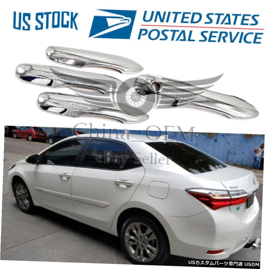 クロームメッキ 2019トヨタカローラプリウスカムリABSプラスチックカバーのクロームドアハンドルカバー Chrome Door Handle Covers FOR 2019 Toyota Corolla Prius Camry ABS Plastic Cover