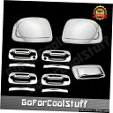クロームメッキ For Chevy Suburban 02-06 Chrome Mirror Cap Door Handle+Trunk Tailgate Co...