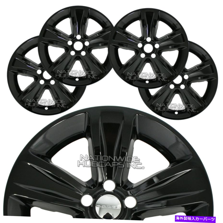Wheel Covers Set of 4 4フィットダッジチャレンジャー2015 16 17ブラック18