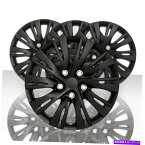 Wheel Covers Set of 4 15" セット4ブラックホイールのカバーがハブキャップで押し合うR15タイヤ＆スチール・リム 15" Set of 4 Black Wheel Covers Push On Hub Caps fit R15 Tire & Steel Rim