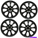 Wheel Covers Set of 4 カバーのOEM用スチールホイールキャップカバー14 ICE（SHINY）BLACKキャップの4点セット 4 Piece Set of 14 ICE (SHINY) BLACK Caps Cover for OEM Steel Wheel Covers Cap