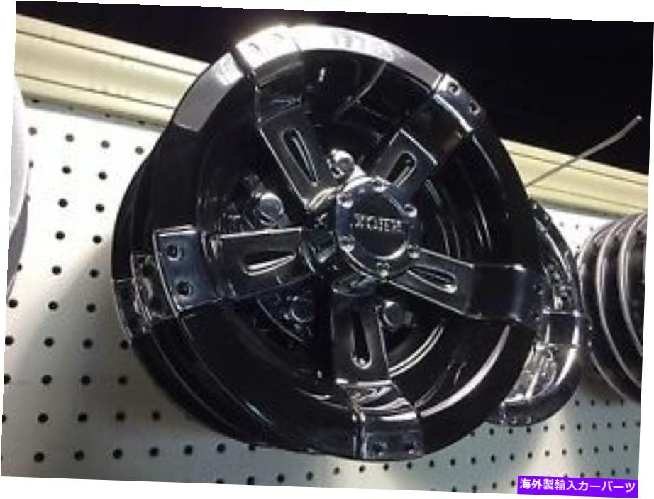 Wheel Covers Set of 4 ゴルフカートの証券8インチホイールは4ディープディッシュシャイニーブラック＆..