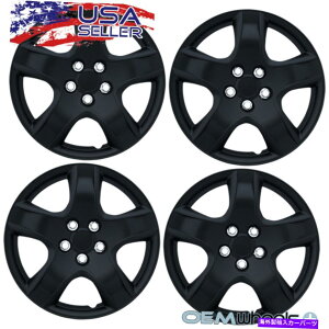 Wheel Covers Set of 4 4 NEW OEMマットブラック15" ホイールキャップは、トヨタ・ターセルCENTERホイールセットをカバーFITS 4 NEW OEM MATTE BLACK 15" HUBCAPS FITS TOYOTA TERCEL CENTER WHEEL COVERS SET
