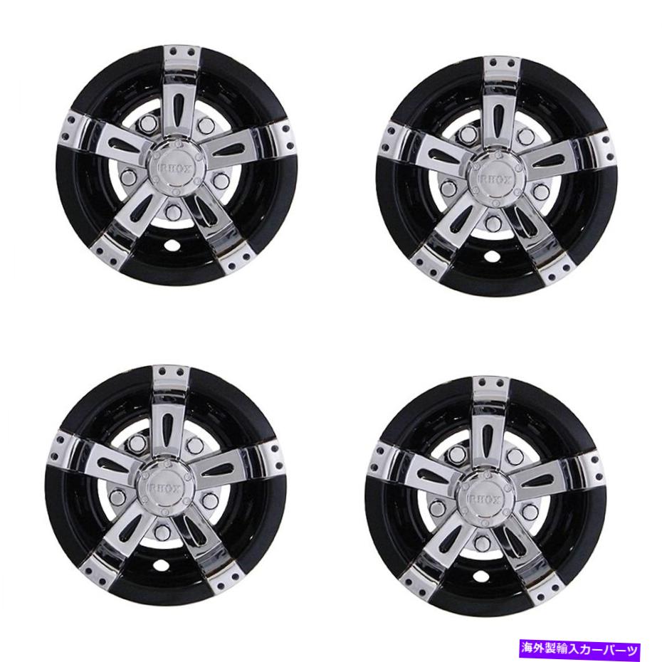 Wheel Covers Set of 4 ユニバーサル・8" ゴルフカートのハブキャップホイールカバー、ラスベガスクロ..