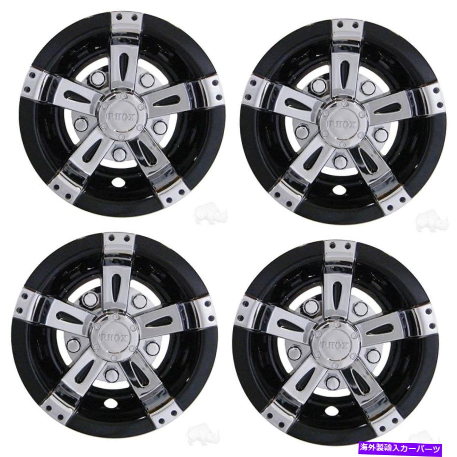 Wheel Covers Set of 4 ユニバーサル・10" ゴルフカートのハブキャップホイールカバー、ラスベガスクロ..