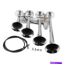 Train Horn 185DB 12V四4トランペットスーパーラウドカーエレクトリックホーントラックボートトレインスピーカー 185DB 12V Four 4...