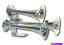 Train Horn 150PSIడȥڥåȤBEHEMOTH TRIPLEȥڥåTRAIN AIR HORNS152ǥ٥ BEHEMOTH TRIPLE TRUMPET TRAIN AIR HORNS 152db at 150psi Chrome Zinc Trumpets