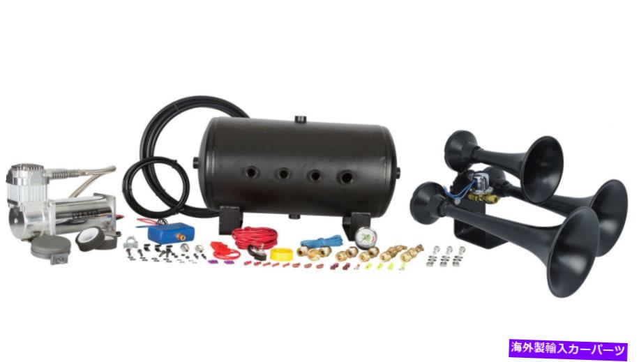 Train Horn HornBlastersȥ֥åVIAIRץå540饦ż֥ۡ󥻥åȥå HornBlasters Outlaw Black 540 Loud Train Air Horn Set Kit with VIAIR Compressor