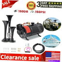 Train Horn 車のトラック12Vの米国のための1 GAL 150DB 3トランペット電車ホーンキット150 PSIエアーコンプレッサー 1 GAL 15...
