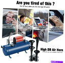 Train Horn 車のトラックの12Vトラック用150DB 4トランペット列車ホーンキット150 PSIエアーコンプレッサー 150DB 4 Trumpet...