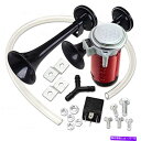 Train Horn ゾーンテック12Vデュアルトランペットエアホーンプレミアム品質クラシックブラックスーパーラウドカー Zone Tech 12V Dual ...