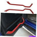 Carbon fiber Internal ダッジRAM用2010-2017レッドカーボンファイバーインナーフロントドアトリムストリップストレージボックス Fo...