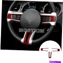 Carbon fiber Internal フォードマスタング2009-2013のためにレッドカーボンファイバーインナーハンドルトリムカバー3枚 Red Car...