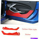 Carbon fiber Internal シボレーカマロ2016-2020のためにレッドカーボンファイバー内扉アンチキックステッカーフィット Red carb...