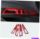 Carbon fiber Internal レッドカーボンファイバーインナーウインドスイッチカバートリムのためにフォードフュージョンモンデオ2018 2019 ...