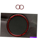 Carbon fiber Internal フィット感のためのBMW 3シリーズE90 2005年から2012年レッドカーボンファイバーインナードアスピーカーリ...