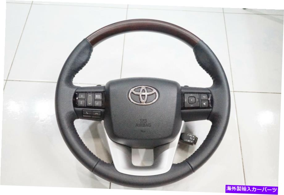 Steering Wheel Paddle Shifter STEERING WHEELトヨタハイラックスREVO 2015純正BROWN WOOD BLACKパドルシフター STEERING WHEEL TOYOTA HILUX REVO 2015 GENUINE BROWN WOOD BLACK PADDLE-SHIFTERS