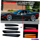 Side Marker 2005-13シボレーコルベットC6スモークフロントリアLEDサイドマーカーライトアンバーレッドのために For 2005-13 Che...
