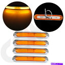 Side Marker バントラックトレーラーのための4Xアンバー21 LED車サイドマーカークリアランスライトクローム 4X Amber 21 Led car...
