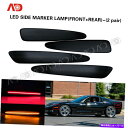 Side Marker シボレーコルベットC6 2005年から2013年のスモークレンズLEDサイドマーカーランプレッドアンバー4PCSのために For Che...
