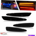 Side Marker 4PCSスモークレンズLEDサイドマーカーランプレッドアンバーのためにシボレーコルベットC6 2005年から2013年 4PCS Smo...