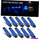 Side Marker 10倍のブルー3.8" LEDサイドマーカーライトトラックトレーラーストリップインジケータライト12V用 10x Blue 3.8" LED Side Marker Light for Trailer Truck Strip Indicator Lights 12V