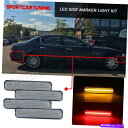 Side Marker クアトロポルテ04-09クリアレンズレッドアンバーバンパーLEDサイドマーカーライト4本の場合 For Quattroporte 04-...