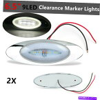 Side Marker Freighliner予告編2 Xホワイト6.5" オーバルサイドマーカーライト9LEDクロームベゼル 2 X White 6.5" Oval Side Marker Light 9LED Chrome Bezel for Freighliner Trailer