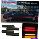 Side Marker 2004-09マセラティ・クアトロポルテのために4本のスモークフロント+リアLEDサイドマーカーライト 4PCS Smoked Fron...