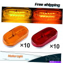 Side Marker 20PCSレッド/アンバーLEDサイドマーカーライトLED 6フェンダー車の自動車トラックトレーラーランプ 20Pcs Red/Amber LED Side Marker Light 6 Led Fender Car Auto Trailer Truck Lamp