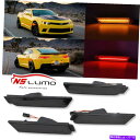 Side Marker スモークフロント&リアLEDサイドマーカーライトの場合シボレーシボレーカマロ2010-2015 4PC Smoked Front&Rea...