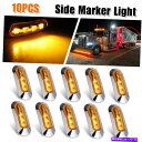 Side Marker 10個入りアンバー2835 SMD 4 LEDトラックサイドマーカーライトクリアランスランプトレーラー12-24V 10Pcs Amber 2835 SMD 4 LED Truck Side Marker Light Clearance Lamp Trailer 12-24V