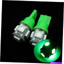 Side Marker 2×グリーンT10 194 W5W 5-SMD 5050 LEDカーサイドマーカーライセンスウェッジライト12V 2 × Green T...