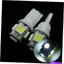 Side Marker 2×ホワイトT10 194 W5W 5-SMD 5050 LEDカーサイドマーカーライセンスウェッジライト12V 2 × White T...