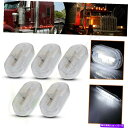 Side Marker 5X 4 クリアレンズホワイトライト6 LEDサイドマーカーランプ信号トラックトレーラーを回し 5x 4 Clear Lens White Lights 6 Led Side Marker Turn Signal Lamp Truck Trailer