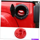 GAS TANK FUEL 赤い車の燃料フィラーインテリアカバーガスタンクキャップ07から2020ジープラングラーJK JLのために Red Car Fuel ...